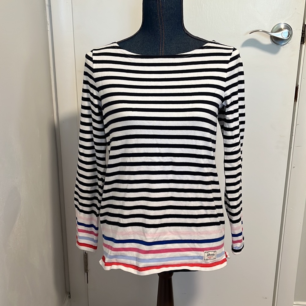 Talbots size xs multi colored long sleeve striped shirt